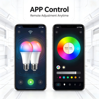 Ampoule LED WiFi Intelligente E27 RGBW Multicolore, Blanc Réglable, Contrôle par APP, Éclairage Ambiant Domestique