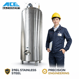 Réacteur à double enveloppe de 5000 L avec agitateur, cuve chauffée en acier inoxydable - Product Image 3