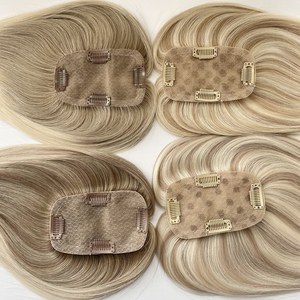 Alta qualità 3*5 pollici taglia Base di seta Top Hairpiece vergine Clip in Topper <span class=keywords><strong>capelli</strong></span> per diradamento <span class=keywords><strong>capelli</strong></span> da <span class=keywords><strong>donna</strong></span> - Product Image 4
