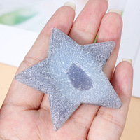 Ornement en Agate Naturelle en Gros, Décoration de Bureau et de Maison, Artisanat en Cristal Givré en Forme d'Étoile, de Lune et de Cœur