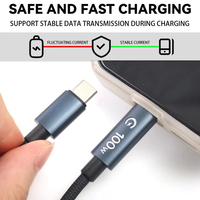 Kabel USB-C ke Type-C PD 100W dengan Lampu Indikator Cincin Bintang, Bahan Aluminium Alloy, Pengisian Cepat dan Transfer Data untuk iPhone 15 16 17