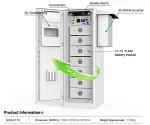 Gabinete de Baterías para Exteriores de 113 kWh, 30 kW, 50 kW, Lifepo4 ESS con Inversor Solar Híbrido, Reducción de Pico de Consumo, Energía de Respaldo, Protección IP55 - Product Image 2