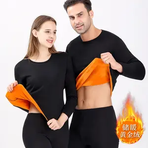 Harga Pabrik Pakaian Dalam Termal Warna Solid Pria Wanita Long Johns Thermal Underwear Set untuk Pria