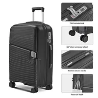 Valise à roulettes unisexe grande capacité 24 pouces, 4 roues pivotantes, néoprène imperméable, serrure TSA, poignée souple, fermeture à glissière