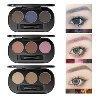 Palette de poudre à sourcils 3 couleurs, imperméable, longue tenue, maquillage naturel pour les sourcils, marque privée OEM