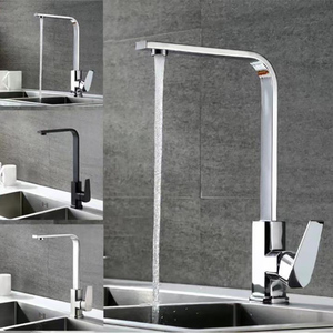 Black Brushed <strong>Square</strong> Tube L Shape Kitchen Faucet Hot Cold Water Sink Mixer <strong>Tap</strong> - Product Image 5