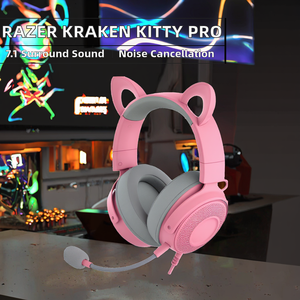 หูฟัง <span class=keywords><strong>Razer</strong></span> <span class=keywords><strong>Kraken</strong></span> Kitty <span class=keywords><strong>V2</strong></span> <span class=keywords><strong>Pro</strong></span> แบบมีสาย RGB พร้อมระบบตัดเสียงรบกวน (Kitty/Bear/Bunny) ไฟส่องสว่างแบบ Stream-Reactive ถอดเปลี่ยนได้ - Product Image 2