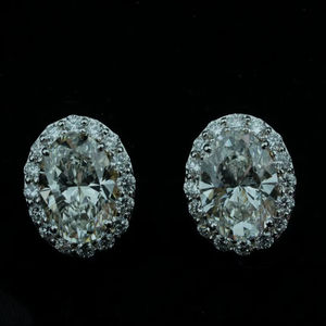 Boucles d'oreilles de luxe en diamant certifié IGI Boucles d'oreilles en diamant plaqué or blanc et rose Option tendance pour les fêtes de mariage et les cadeaux - Product Image 1