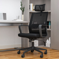 Chaise de bureau moderne en tissu maillé intégral, ergonomique, pivotante et inclinable, pour le bureau à domicile
