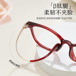 Monture de lunettes ovale en titane IP pour femme M8240 52-18-145, légère, monture complète, verres en résine, origine Danyang - Product Image 4