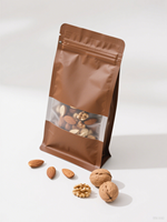 Sachets Doypack en papier kraft brun 9x14cm, recyclables, imprimés en héliogravure, avec fermeture zip et fenêtre, pour emballage alimentaire