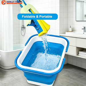 <span class=keywords><strong>Seau</strong></span> de nettoyage pliable, bac à eau portable en plastique, <span class=keywords><strong>bassine</strong></span> de lavage rétractable pour l'entretien ménager <span class=keywords><strong>et</strong></span> les outils de nettoyage domestique - Product Image 5