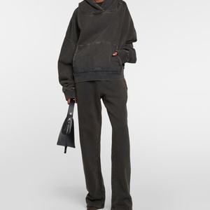 Sudaderas con capucha y sudaderas unisex al por mayor, estilo vintage, 100% algodón, con efecto lavado y rotos, de corte holgado y oversize, tipo chándal. - Product Image 2