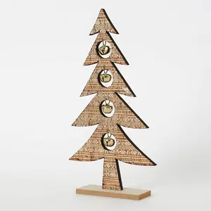 Small Wooden Christmas Tree Decoration Rustic And Lovely Crafts Home Tabletop Desk Decor Xmas Tree Ornaments With Bell