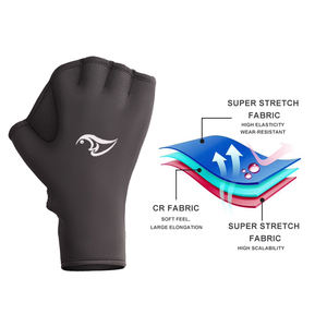 Guantes de silicona de protección palmeados para deportes al aire libre de dedos de tela de neopreno negro impermeable al por mayor - Product Image 6