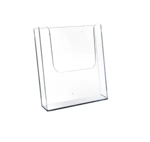 wall mounted acrylic/plastic/PMMA/1/3 A4 portrait leaflet holder wall hanging brochure and magazine pocket rack