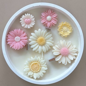 Set da 7 o 6 Pezzi, Stampi in Silicone a Forma di Margherita, Girasole, Fiore Eterno, per Cera Fusa, Utilizzabili per Realizzare Torte, Candele, Resina, Gesso - Product Image 4