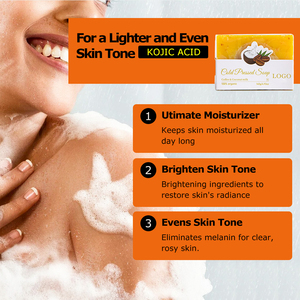 Barra de jabón de cúrcuma Natural orgánica de curcumina para aclarar la piel jabón hecho a mano baño blanqueamiento punto acné eliminar jabón de cúrcuma - Product Image 4