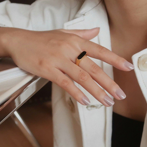 Anillo de plata de primera ley con forma de concha para mujer, sortija, plata esterlina, Circonia cúbica, zirconia, circonita, zirconita, zirconita, color blanco, esmalte negro - Product Image 2