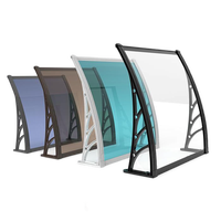 Auvent de pavillon LED en polycarbonate économique, tente extensible à commande manuelle, auvents pour fenêtres, terrasses, portes, balcons, extérieur