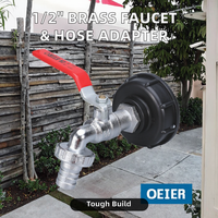 Adaptateur de réservoir de tambour en laiton nickelé 1/2 \ "1000L IBC robinet en métal connecteur de tuyau d'arrosage accessoires pour l'irrigation