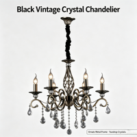 Lustre en cristal européen, luminaire suspendu classique en bronze, lampe suspendue en cristal de luxe pour salle à manger, salon, hôtel, villa