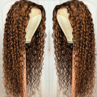 Fuxin – Perruques brésiliennes vierges en cheveux humains bruns, sans colle, avec mèches piano, lisses et soyeuses, transparentes – Vente en gros