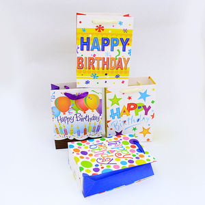 Bolsa de papel dorada de regalo para fiesta de feliz cumpleaños personalizada, respetuosa con el medio ambiente, venta al por mayor - Product Image 6