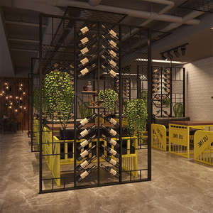 Porte-bouteilles moderne en acier inoxydable noir, durable, capacité de 27/36 bouteilles, taille et couleur personnalisables, meubles pour la maison, bar, restaurant - Product Image 2