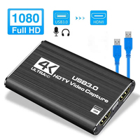Carte de capture vidéo HDMI 4K, dispositif de capture audio-vidéo USB 3.0, adaptateur d'enregistrement HDMI vers USB pour diffusion en direct sur PC