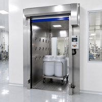 Terowongan Air Shower Kargo Baja SUS304 yang Tahan Lama dengan Kontrol Sensor Cerdas dan Peralatan Pintu Gulung PVC Kecepatan Tinggi
