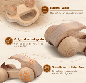 Juguete Educativo de Madera Pulida, Modelo de Coche Deslizante, Adorno para Niños, Juguetes de Madera, Coches Montessori, Regalo de Cumpleaños para Niños de 1 Año - Product Image 4