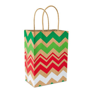 Toptan çevre dostu düz Kraft kağıdından poşet noel tatil parti Favor ambalaj iç<span class=keywords><strong>in</strong></span> kolu ile fabrikadan doğrudan - Product Image 2