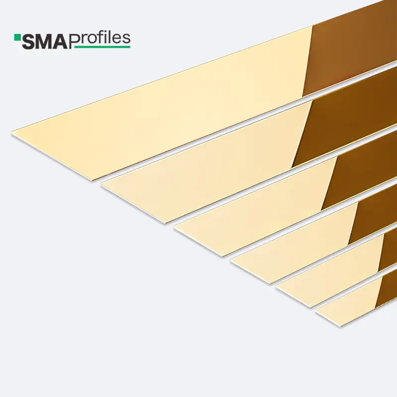 SMA Profiles Großhandel Edelstahl Flachst reifen Dekorative Metall Inlay Streifen für Wand-und Möbel dekoration