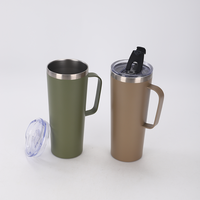 Ensemble de gobelets à café tasse avec poignée fabrication de bouteilles d'eau personnalisées flacons sous vide en acier inoxydable verres 15oz 20oz 30oz