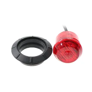 3/4" inch Red Amber White Rubber Round Side Marker Light Height Indicator Lamp 12-24V Truck Trailer Lorry RV Pickup Car