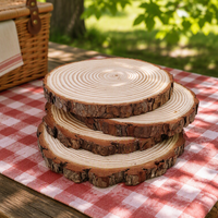 Kit de tranches de bois naturel non finies pour artisanat, cercles décoratifs, ornements de Noël, décorations rustiques de mariage avec écorce
