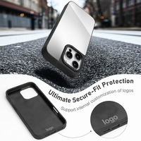 Coque de téléphone de luxe effet miroir pour iPhone 15/16/17, antichoc en TPU+PC, étanche et anti-traces de doigts