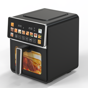 Freidora <span class=keywords><strong>de</strong></span> Aire Digital Inteligente <span class=keywords><strong>de</strong></span> 5 <span class=keywords><strong>Litros</strong></span> con Pantalla Táctil LED y Ventana Visual, 1400W, Diseño Cuadrado para el Hogar - Product Image 2