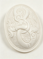 Broche en acier inoxydable motif tortue texturé et fluide, épingle de robe ou tablier style Viking médiéval