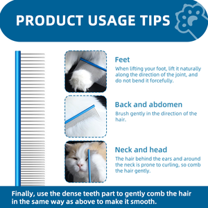 नई शैली के अनुकूल स्टेनलेस स्टील पालतू कंघी मल्टीकोलर कुत्ते को साफ कंघी करने वाले कुत्ते को साफ कंघी स्नान उत्पाद - Product Image 5