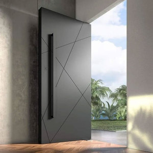 Puerta pivotante de entrada delantera de seguridad exterior impermeable insonorizada de lujo moderna Puerta de sistema pivotante de madera para entradas de casas - Product Image 3