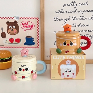 Tazza in Ceramica per Coppie con Coperchio, per Uso Domestico o in Ufficio, Regalo di Compleanno o Souvenir per il Ritorno a Scuola - Product Image 6