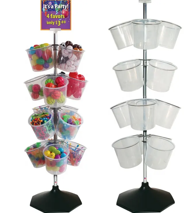 Amazing Removable Flooring Plastic Jar Sweets Display Stand Metal Candy Racks For Candy Store