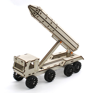 Kit de modelo de camión lanzamisiles de madera para niños, juguete de ensamblaje DIY para educación científica, operación manual para niños de 7 a 9 años - Product Image 2
