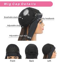 Bonnet de perruque transparent réglable en soie glacée noire de style européen et américain ; Perruque courte ondulée à boucles, fabriquée à la machine, modèle 2085B, directement de l'usine