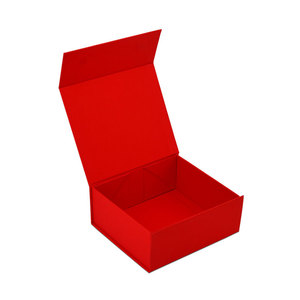 New Design Flat Packaging OEM Logo Cardboard Magnetic Flip Top Rigid Red Paper Cosmetics Bottle Gift <b>Box</b> <b>Foldable</b> - Product Image 4