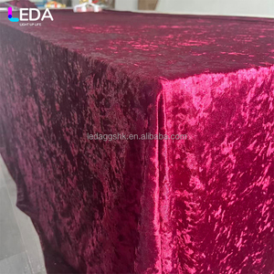 LEDA Custom Size Modern Party Event Decor Supplies Red Curtain Drapery Round Velvet <b>Tablecloth</b> for Wedding - Product Image 4