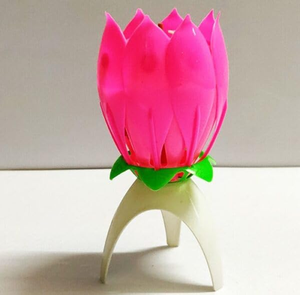 Vela Musical de Flor para Cumpleaños, Increíble Vela de Pastel con Apertura, Canta y Gira, Vela de Loto para Decoración de Fiestas - Product Image 2