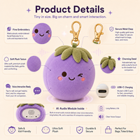 Porte-clés en peluche personnalisé, doux, AI Plum Cloud Star, avec oreilles mobiles, rembourrage en coton PP et polyester, figurine pour enfants et adultes, Saint-Valentin